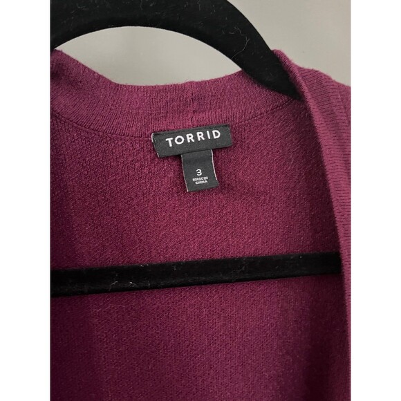 Torrid size 3 burgundy red dark pink long cardigan sweater - Picture 2 of 4